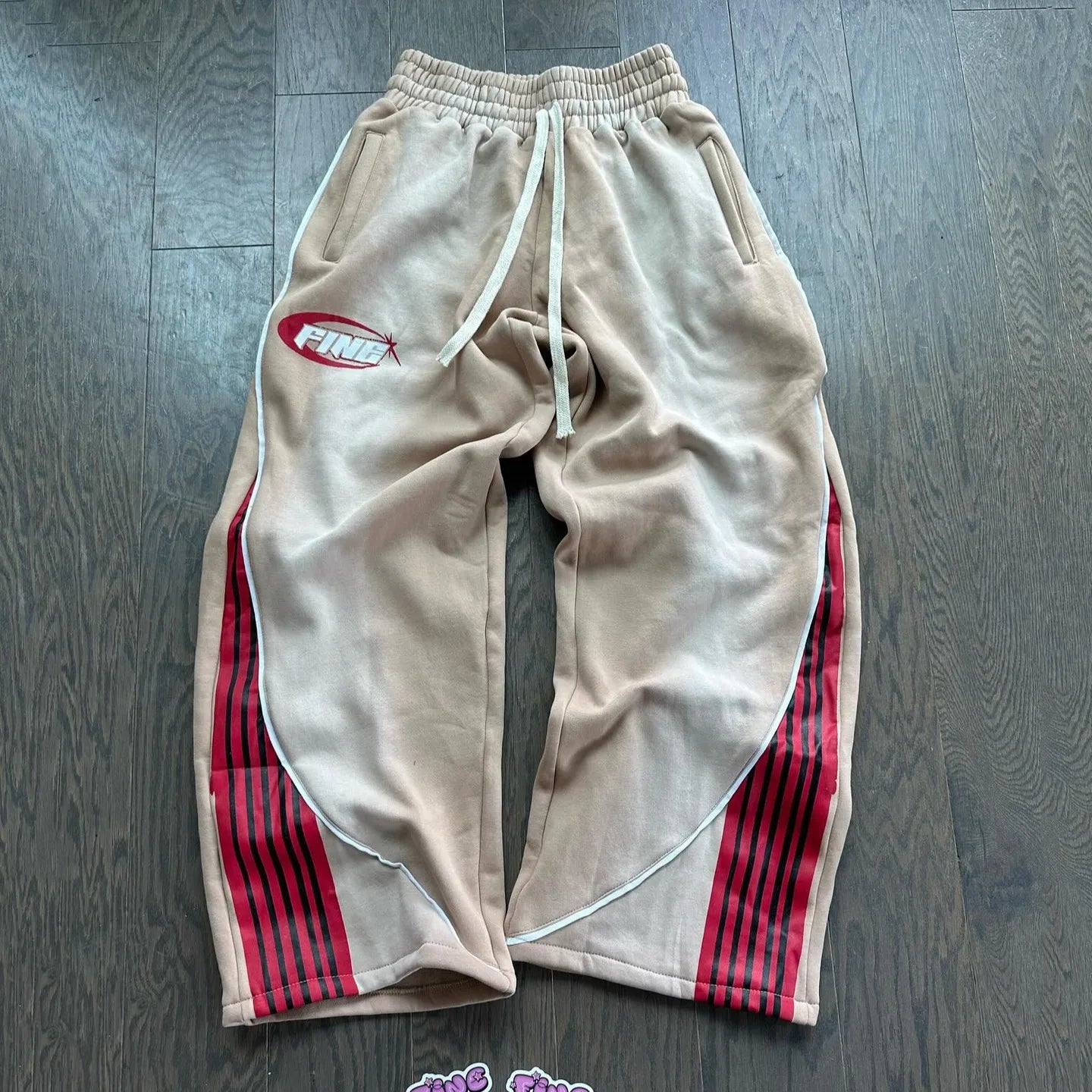Y2K Maroon Striped Joggers